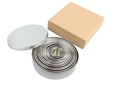 ROUND STAINLESS STEEL COOKIE CUTTERS, Fluted Cookie Cutters, Round Metal Baking Rings for Pastry, Biscuits&Dough Cutting