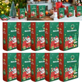 10 Pcs Christmas Candy Boxes Merry Christmas Santa Claus Xmas Tree Storybook Box Cookie Goodie Paper Treat Box for Christmas Gift Wrapping Holida