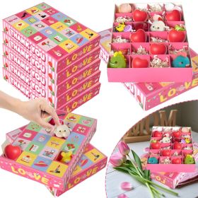 10 Pcs Advent Calendar Gift Boxes with 24 Compartments DIY Surprise Paper Boxes for Candy Jewelry Pink Cartoon Thank You Candy Wrapping Box  for