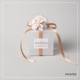 10-50pcs Transparent PVC Candy Box Artificial Flower Ribbon Gift Simulation Flower Square Candy Box Wedding Souvenirs for Guests (Color: Frosted A2, Gift Box Size: 30pcs)